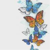 Sticker Papillons volants Morpho et Monarch (Devant)