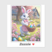 Sticker Pâques Bunny Springtime Vacances joyeuses Amusemen (Feuille)