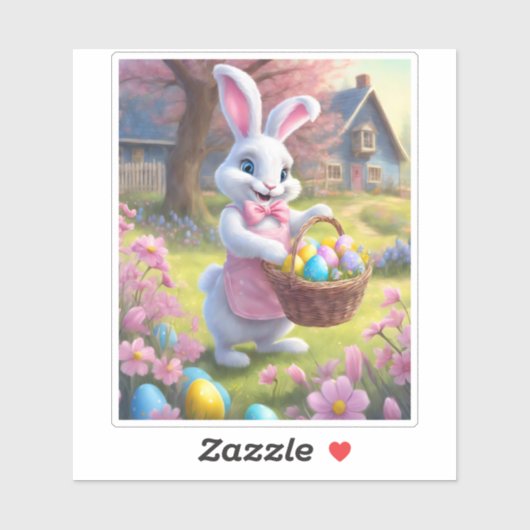 Sticker Pâques Bunny Springtime Vacances joyeuses Amusemen (Feuille)