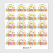 Sticker Pâques mignon (Feuille)