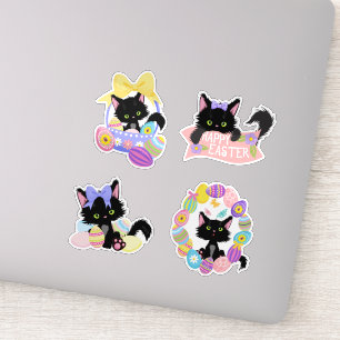 Sticker Pâques mignonne Kitten Pastel