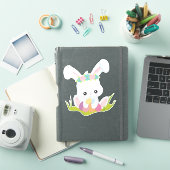 Sticker Pâques, Oeufs de Pâques, Mignonne Lapin, Lapin Bla (Couverture iPad)
