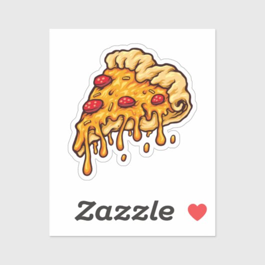 Sticker Par l'autocollant de pizza en tranches (Feuille)