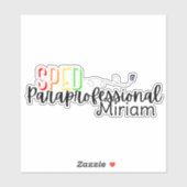 Sticker Para d'éducation spéciale avec nom personnalisé (Feuille)