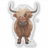 Sticker Parade animale Vache des Highlands (Devant)