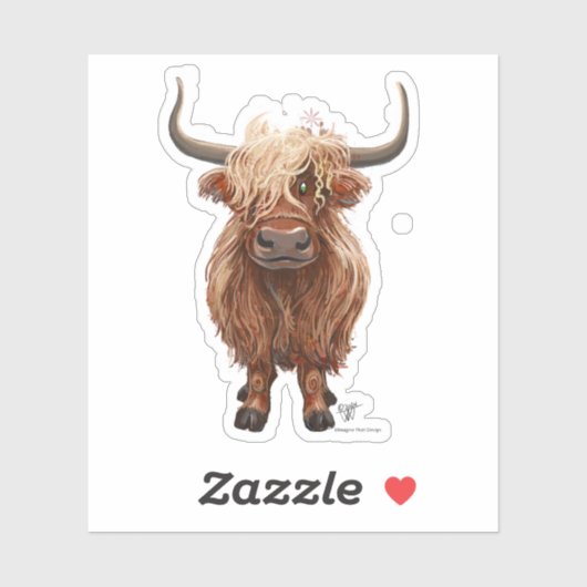 Sticker Parade animale Vache des Highlands (Feuille)