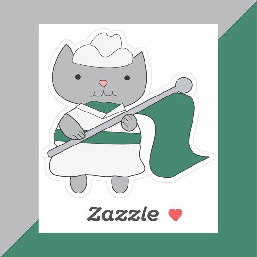 Sticker Parade de Chat Garde Couleur Vert Blanc