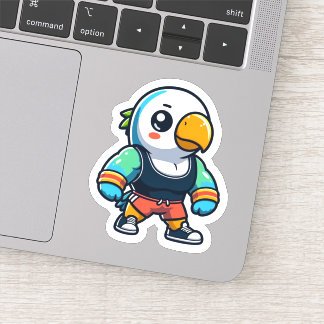 Sticker Parakeet Gym Bro