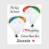 Sticker Parapente En Forme Contour Thématique Découpe Viny (Feuille)