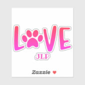 Sticker Paraphe Love Paw (Feuille)