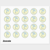 Sticker parapluie Baby shower bleu (Feuille)