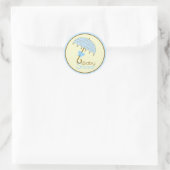 Sticker parapluie Baby shower bleu (Sac)