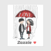 Sticker Parapluie d'affection (Feuille)
