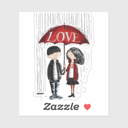 Sticker Parapluie d'affection (Feuille)