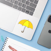 Sticker Parapluie jaune (Ordinateur portable avec iPhone)