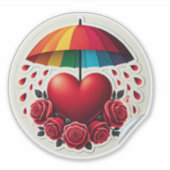 Sticker Parapluie pour amoureux : Abri de coeur (Devant)