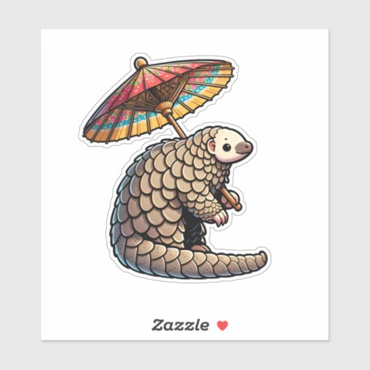 Sticker Parasol Pangolin (Feuille)