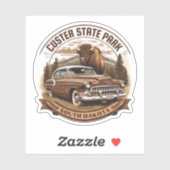 Sticker parc d'état de Custer, Dakota du Sud (Feuille)