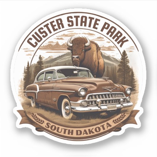 Sticker parc d'état de Custer, Dakota du Sud (Devant)