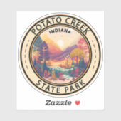 Sticker Parc d'état de Potato Creek Indiana Emblem (Feuille)
