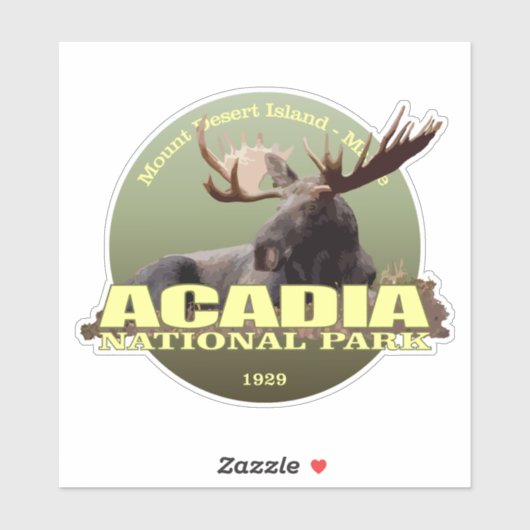 Sticker Parc national Acadia (Moose) (Feuille)