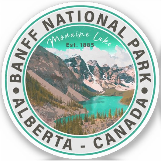 Sticker Parc national Banff Moraine Lac Alberta Canada (Devant)