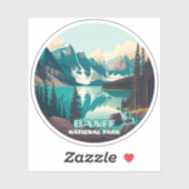 Sticker Parc national Banff Moraine Lac Retro (Feuille)