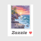 Sticker Parc national d'Acadia | Otter Cliffs Voyage dans  (Feuille)