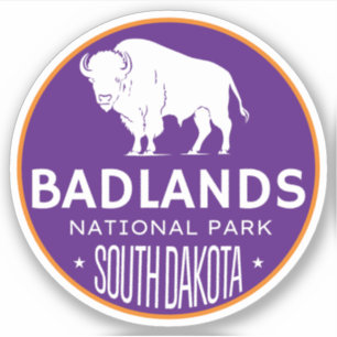 Sticker Parc national de Badlands bisonRoad trip dans le D