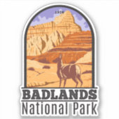 Sticker Parc national de Badlands Vintage (Devant)