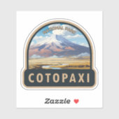 Sticker Parc national de Cotopaxi Equateur Travel Art Vint (Feuille)