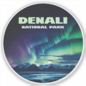 Sticker Parc national de Denali Rétro (Devant)