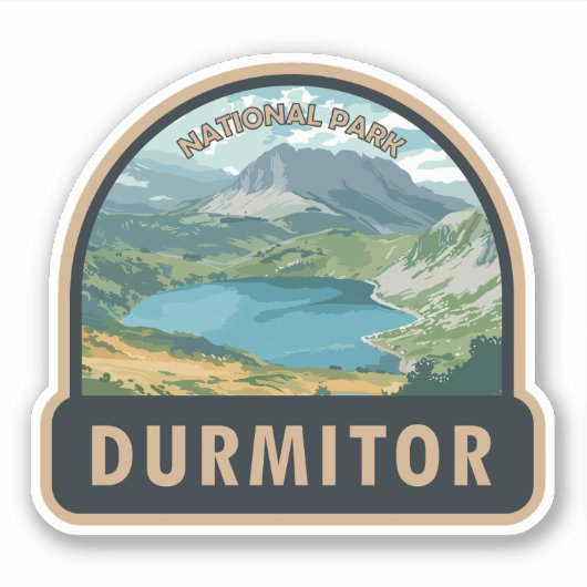 Sticker Parc national de Durmitor Monténégro Art de voyage (Devant)