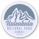 Sticker Parc national de Haleakala Randonnée Hawaii (Devant)