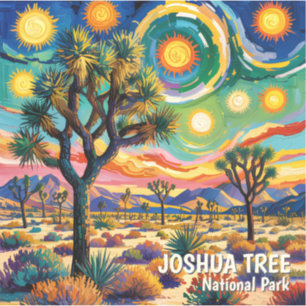 Sticker Parc national de Joshua Tree Van Gogh Désert color