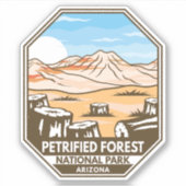 Sticker Parc national de la Forêt Petrifiée Rétro minime (Devant)