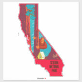 Sticker Parc national de la Séquoia de Bigfoot 1938 Drôle (Feuille)