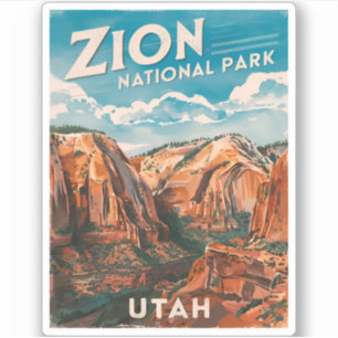 Sticker Parc national de la Sion Vintage voyage Utah Retro
