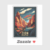 Sticker Parc national de la Zion Retro (Feuille)