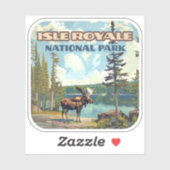 Sticker Parc national de l'Isle Royale Lac Michigan (Feuille)