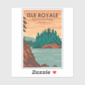 Sticker Parc national de l'Isle Royale Michigan Retro (Feuille)