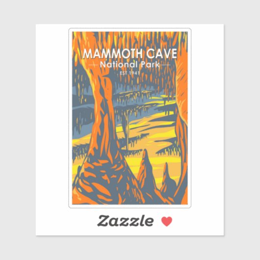 Sticker Parc national de Mammoth Cave Kentucky (Feuille)