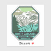Sticker Parc national de North Cascades Goode Mountain Ret (Feuille)