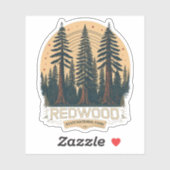 Sticker Parc national de Redwood, Californie côtière (Feuille)