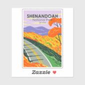 Sticker Parc national de Shenandoah Skyline Drive Virginie (Feuille)