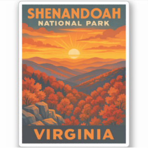 Sticker Parc national de Shenandoah Vintage voyage Virgini