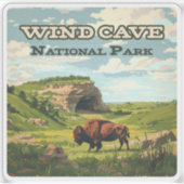 Sticker Parc national de Wind Cave Bison Dakota du Sud (Devant)