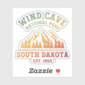 Sticker Parc national de Wind Cave Dakota du Sud (Feuille)