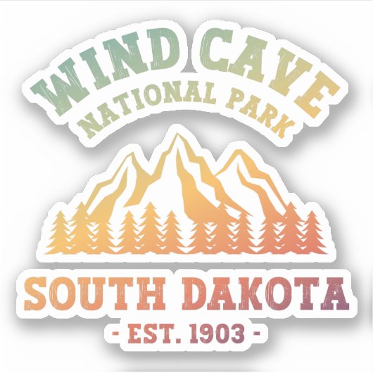 Sticker Parc national de Wind Cave Dakota du Sud (Devant)