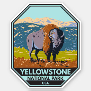 Sticker Parc national de Yellowstone Bison nord-américain